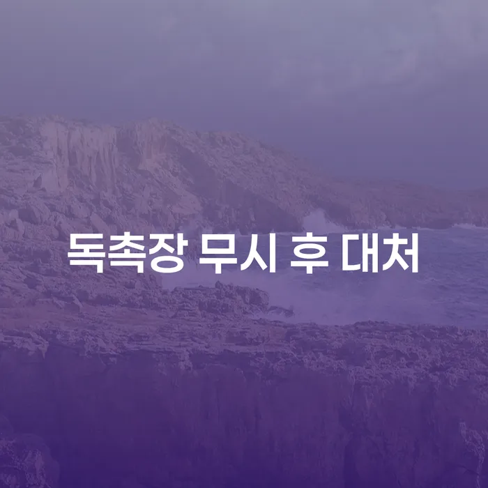 독촉장 무시 후 대처: 어떻게 해야 할까요?