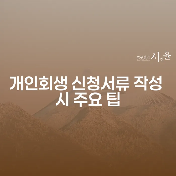 개인회생 신청서류 작성 시 주요 팁, 무엇을 준비해야 할까요?