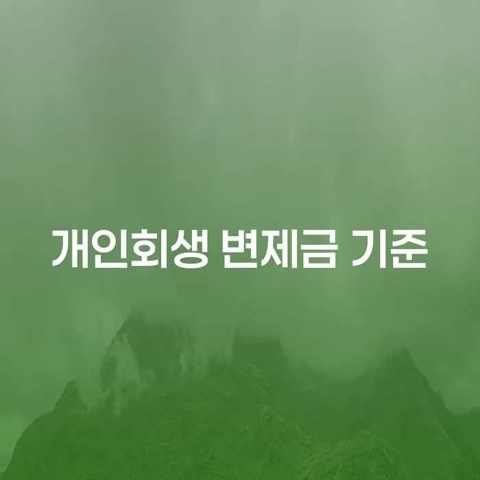 개인회생 변제금 기준은 어떻게 결정되나요?